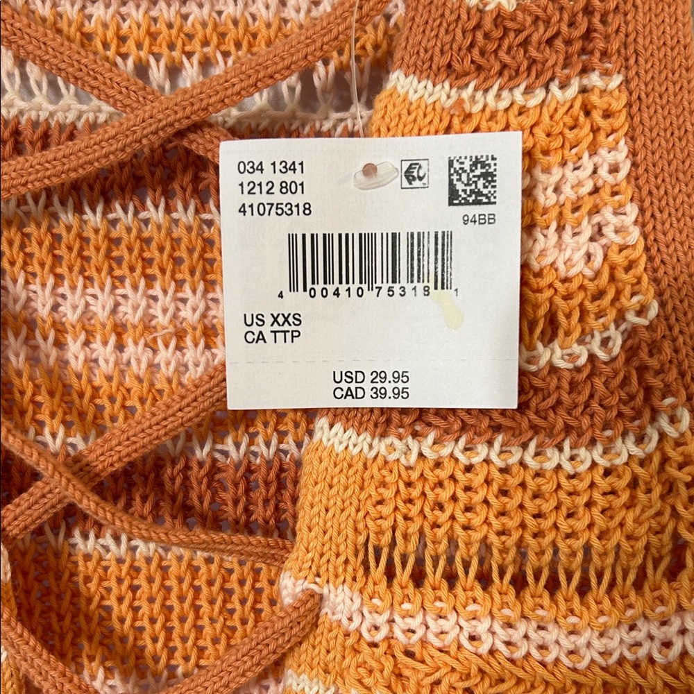 American Eagle Striped Knit Tank Top-Size XXS - Picture 5 of 6